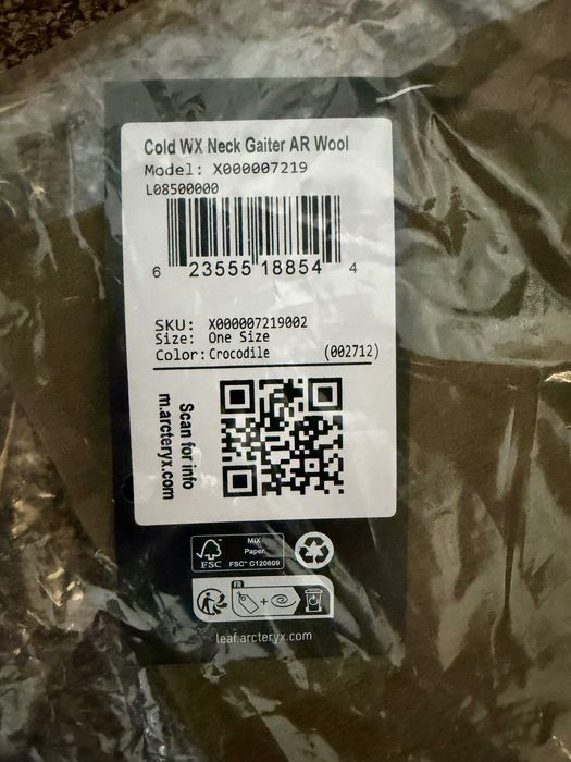 ZESTAW Arcteryx LEAF Cold WX AR Wool: Beanie + Neck Gaiter Crocodile
