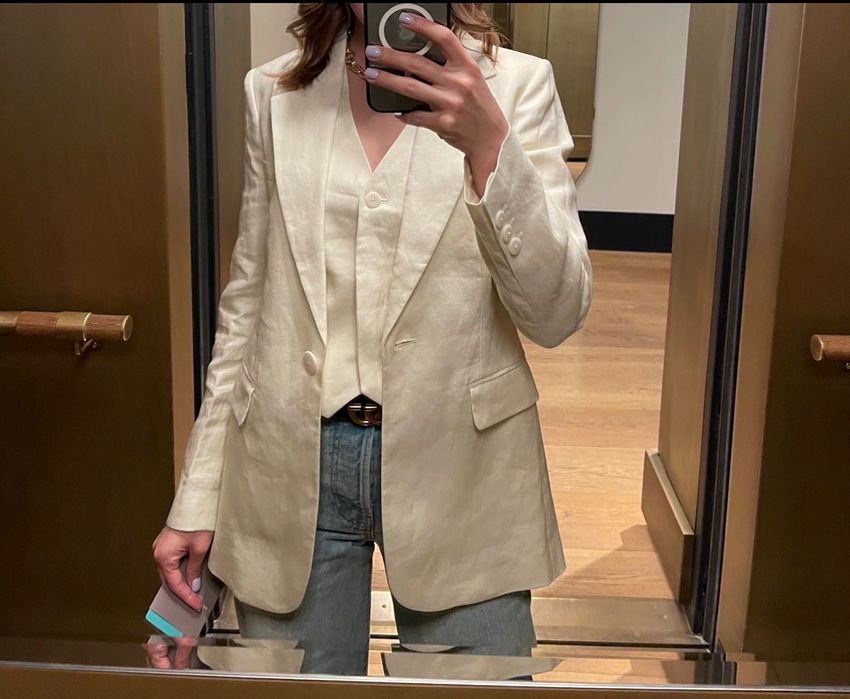 Жіночий блейзер з натурального льону Massimo Dutti