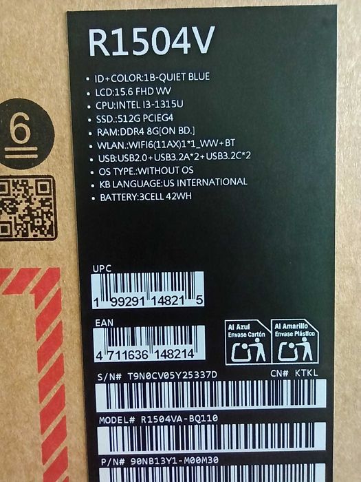 ASUS VivoBook 15 R1504VA-BQ110 / 15.6" IPS/ i3-1315U/ 8GB/ 512GB