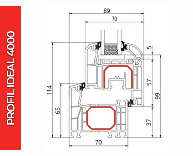 Okno PCV Drzwi Balkonowe Plastikowe 2200 x 2150 mm Okna na wymiar