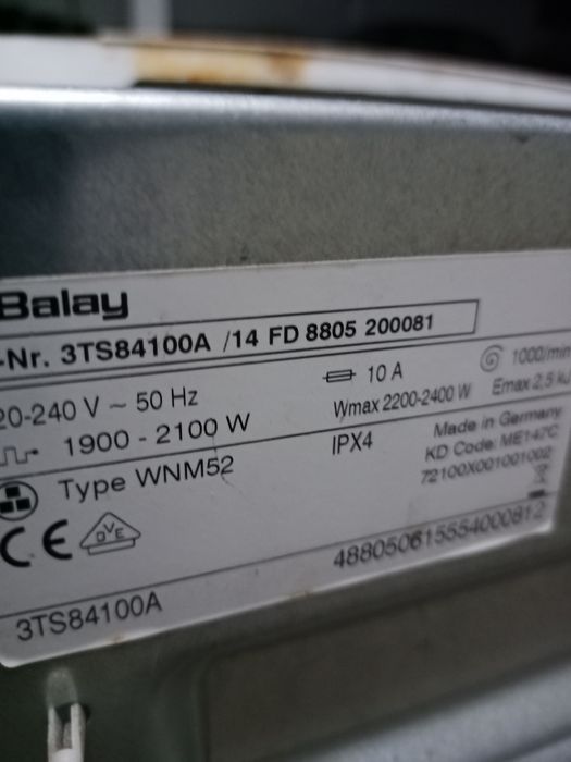 Máquina de lavar balay 8410, para pecas ou reparar, ler descrição !