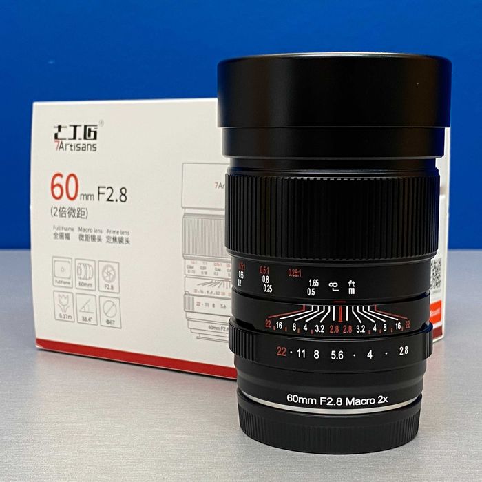 7Artisans 60mm f/2.8 Macro 2X (Sony FE) - NOVA - 3 ANOS DE GARANTIA