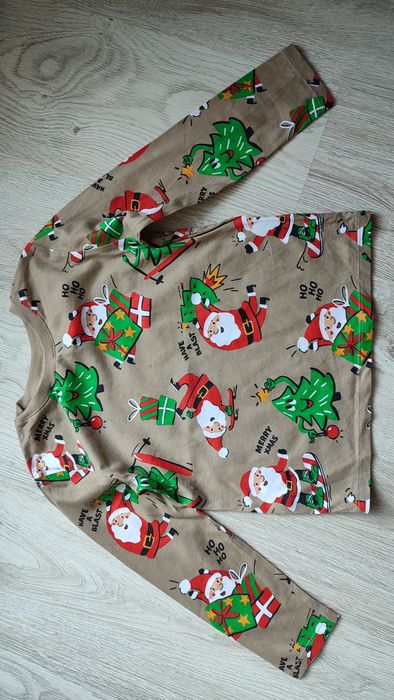 Koszulka z długim rękawem mikołaj święta H&M 110/116