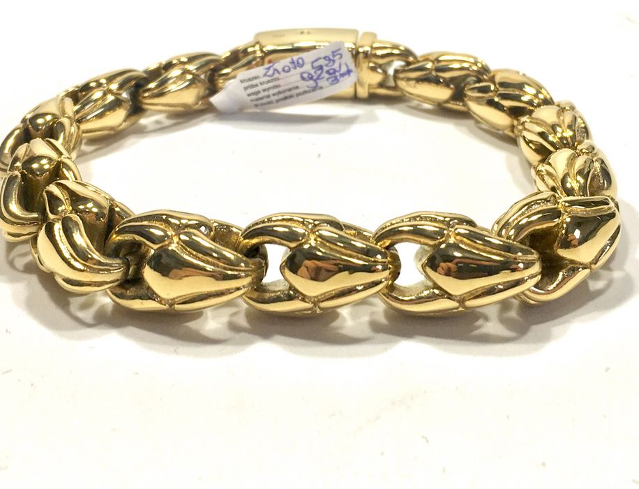 Złota Męska bransoleta splot CORDA bita próba 585 pozłacana ogniowo14K