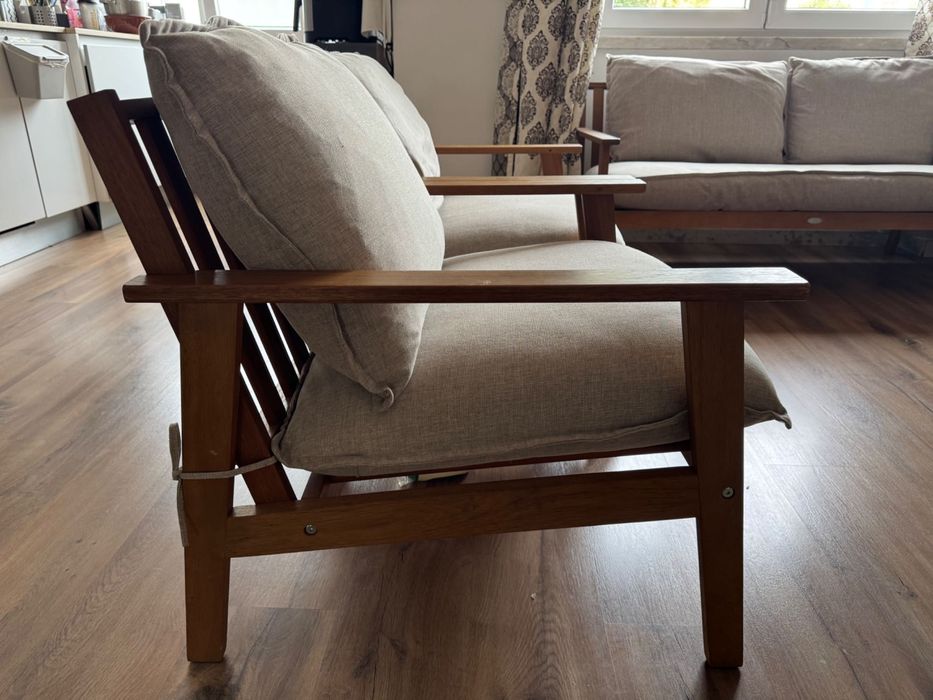 Sofá de Teca  - 5 lugares com mesa | Ótimo Estado | Interior/Jardim