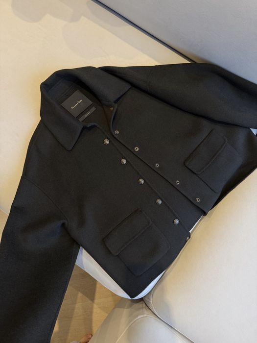 Жакет вовняний темно зелений Massimo Dutti