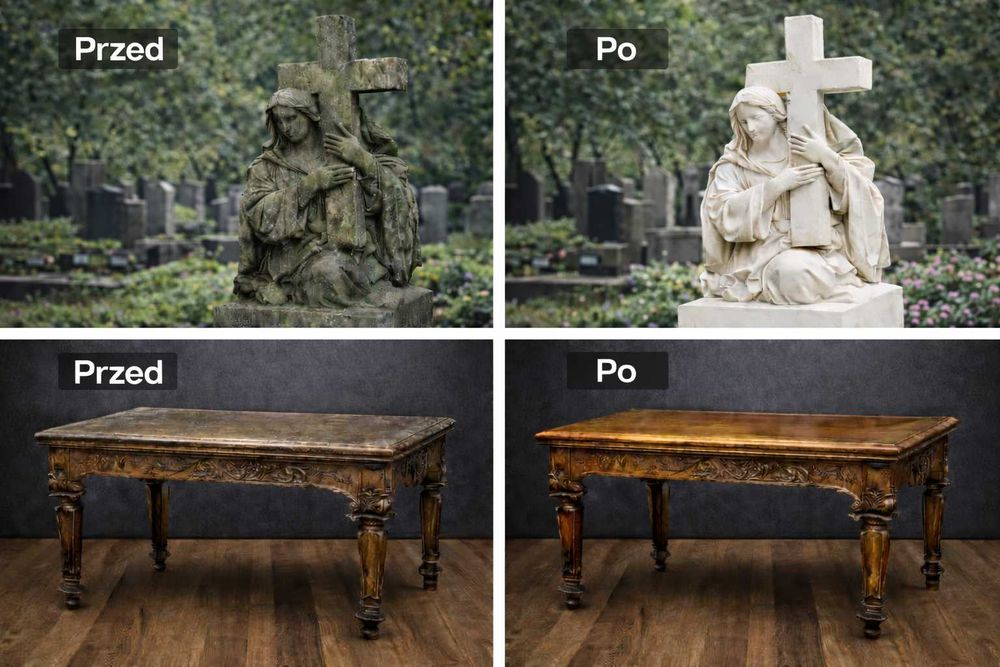 Czyszczenie laserowe, renowacja – elewacje, stal, pomniki, meble,