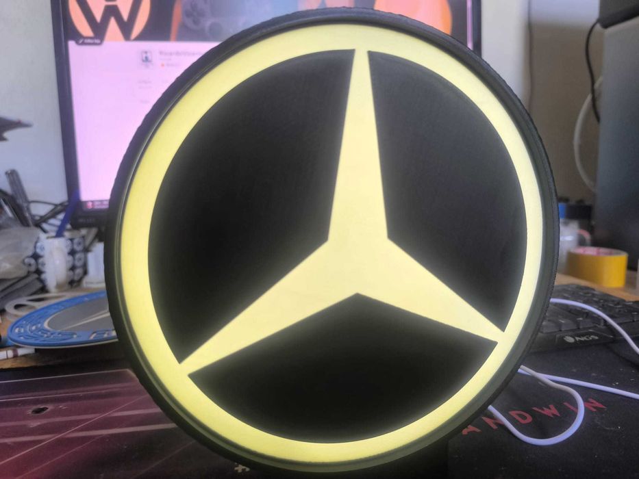 Lightbox Luminaria decorativa Mercedes-Benz logo moderno