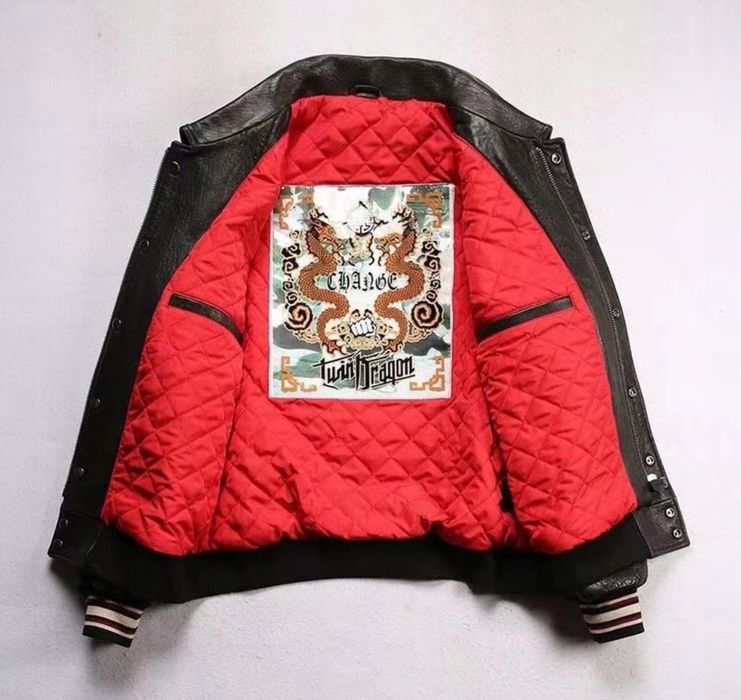 Kurtka skórzana męska bejsbolówka Avirex Dragon Eye