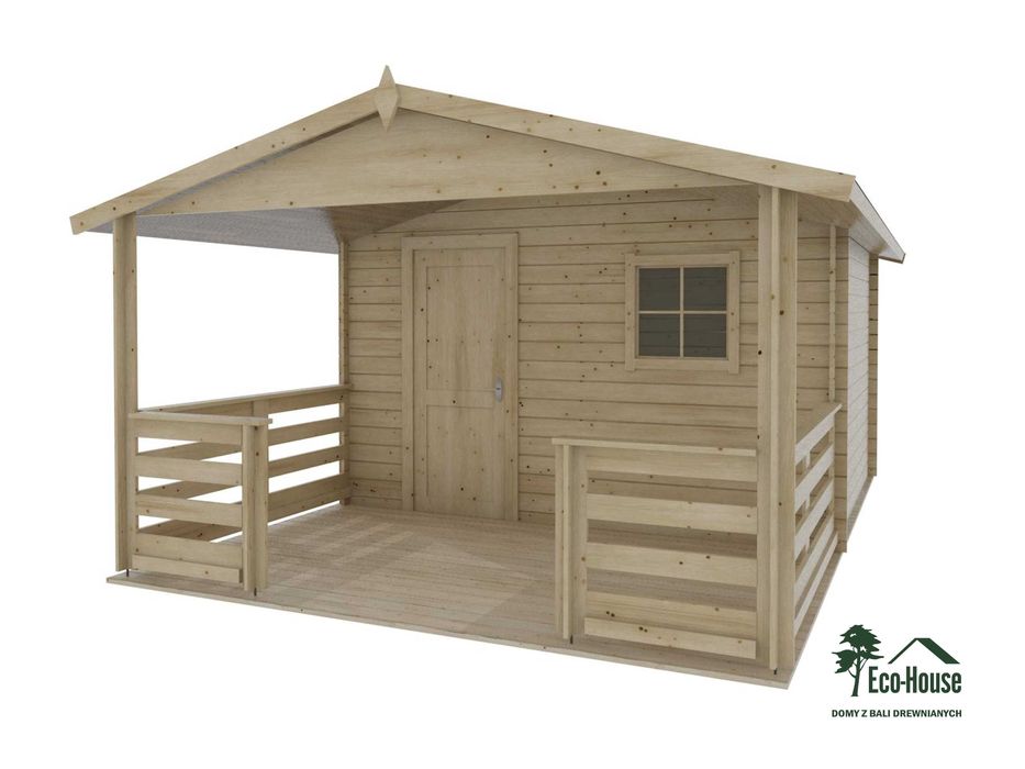 Drewniany Domek Ogrodowy 30 m2 z Tarasem 250x400 - Dalia