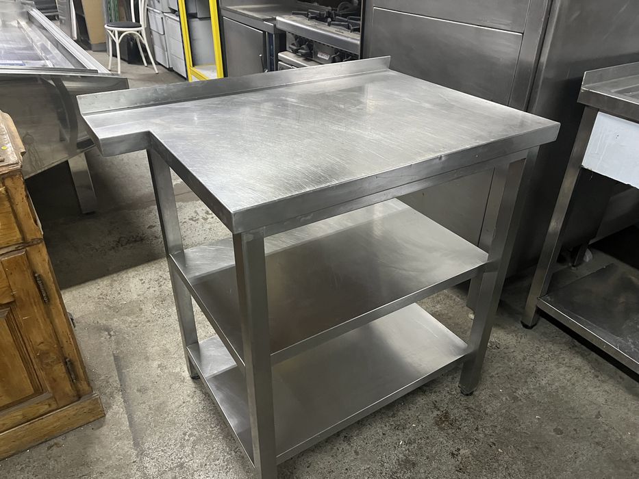 Escaparate em aço inox com prateleiras 80 x 60