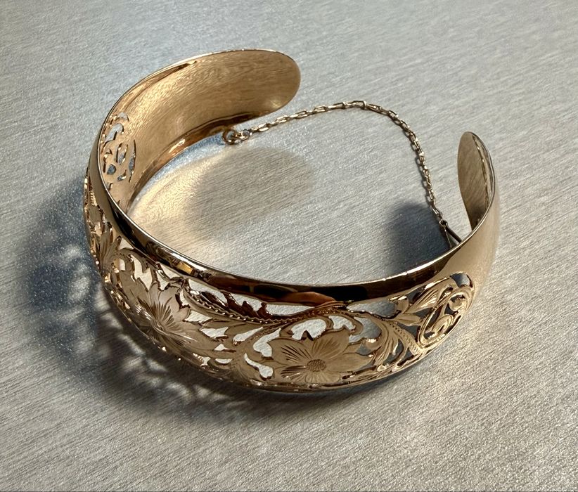Piękna bransoletka filigranowa, złoto 14 karatów