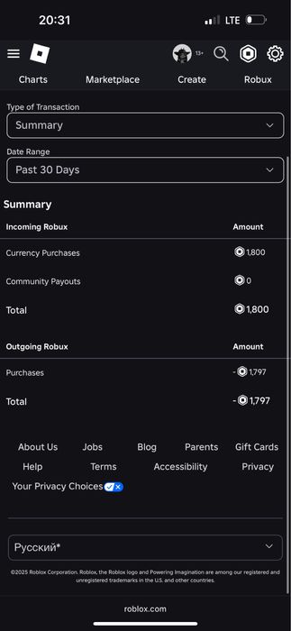 Продам акаунт в роблоксі за 1000 грн