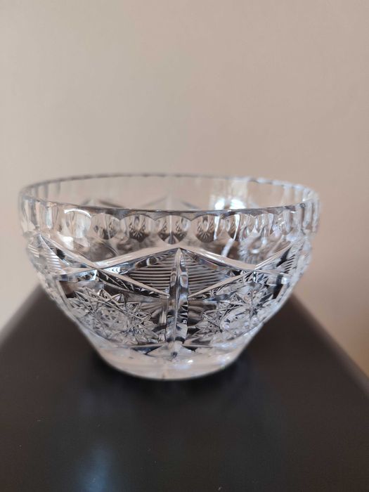 Kryształowa salaterka, owocarka, miseczka, PRL, vintage