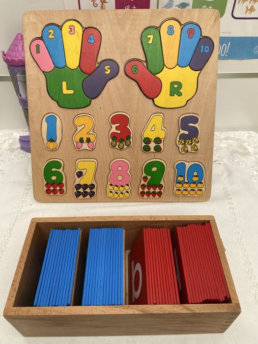 Montessori Letras de areia e Numeros brinquedos de madeira educativos
