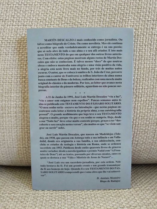 Testamento do Pássaro Solitário (José Luis Martín Descalzo)