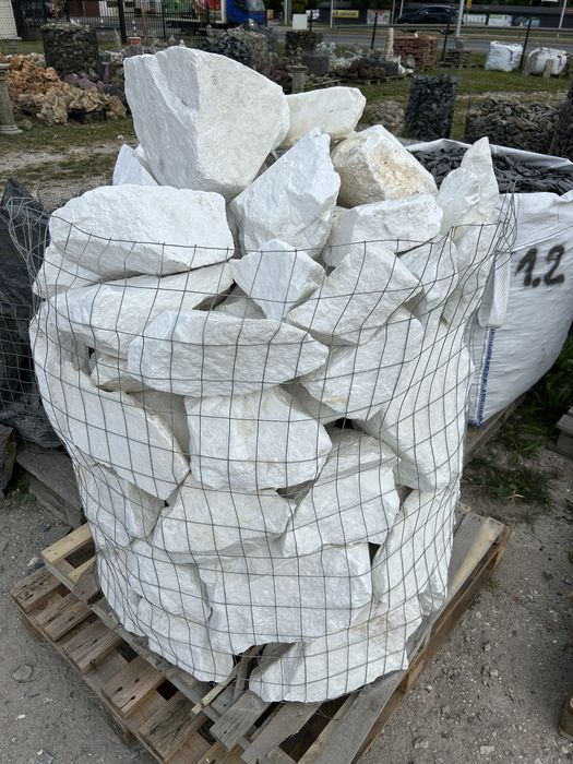 ŚNIEŻNOBIAŁA SKAŁA THASSOS Kamień do Ogrodu Skałka Monolit Akwarium