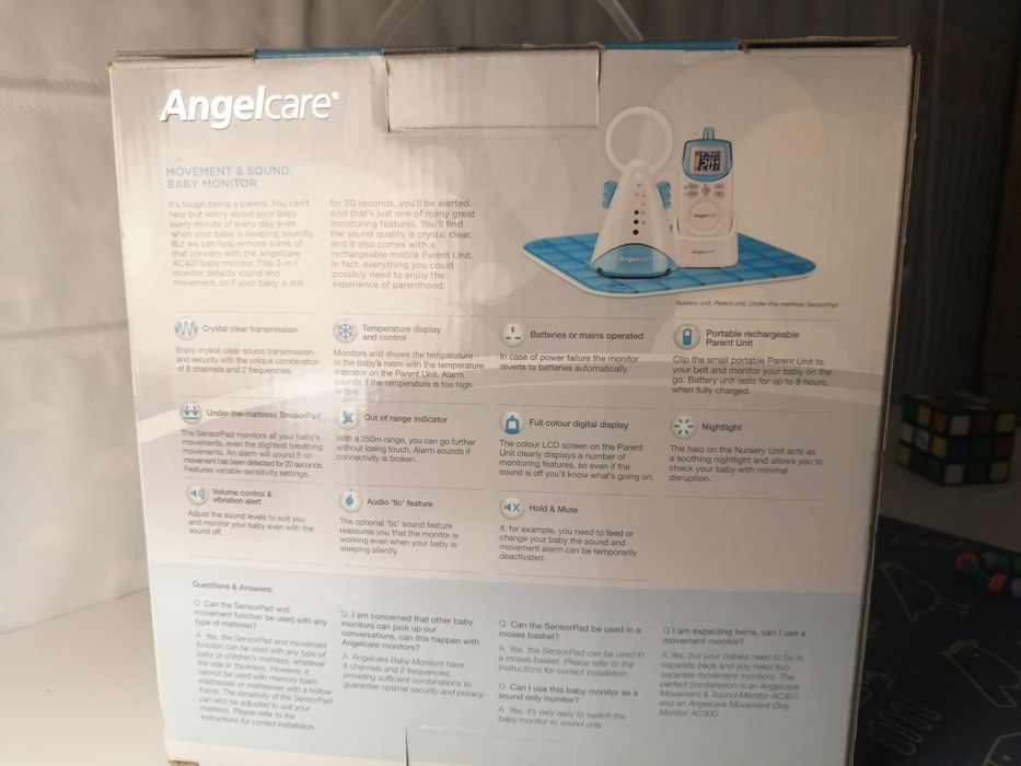 Intercomunicador Angelcare +sensor apneia e temperatura