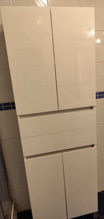 Móvel de Arrumação para Casa de Banho AML ZEUS Branco 60x180x32 cm — Como Novo