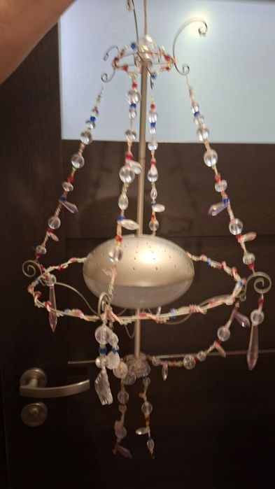 Lampa sypialnia pokój dziewczynki etno koraliki