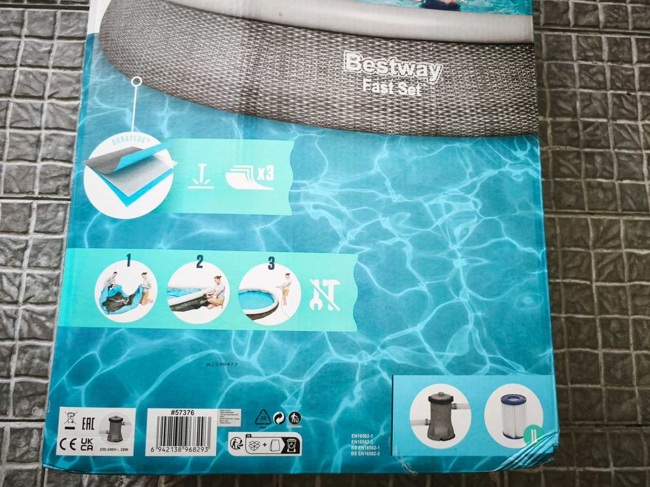 Piscina Insuflável Bestway Fast Set (396x84cm) + Filtro