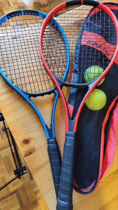 Conjunto ténis Artengo: 2 raquetes + 2 bolas (usadas 1 vez)