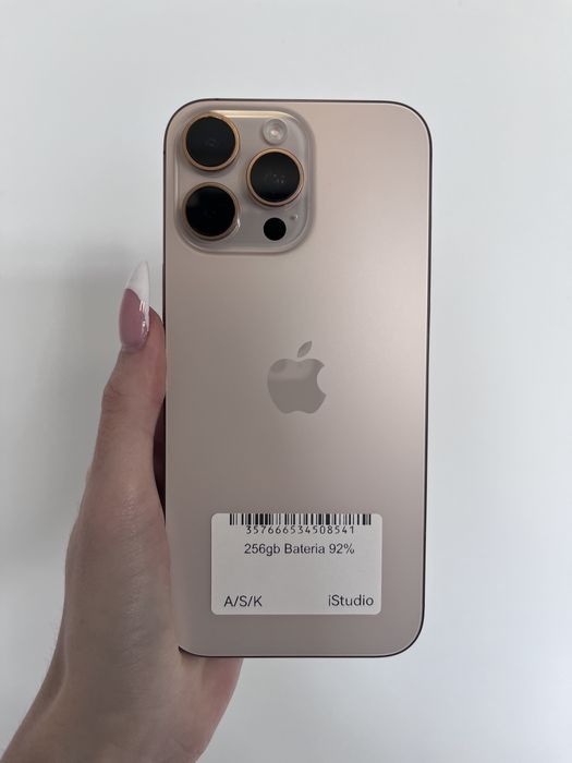 RATY 0% Iphone 16 Pro Max 256 GB Pustynny BATERIA 92% GWARANCJA 12 miesiecy !!!