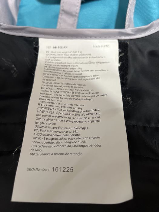 Alcofa bebe e serve de apoio para cadeira ate aos 9 kg