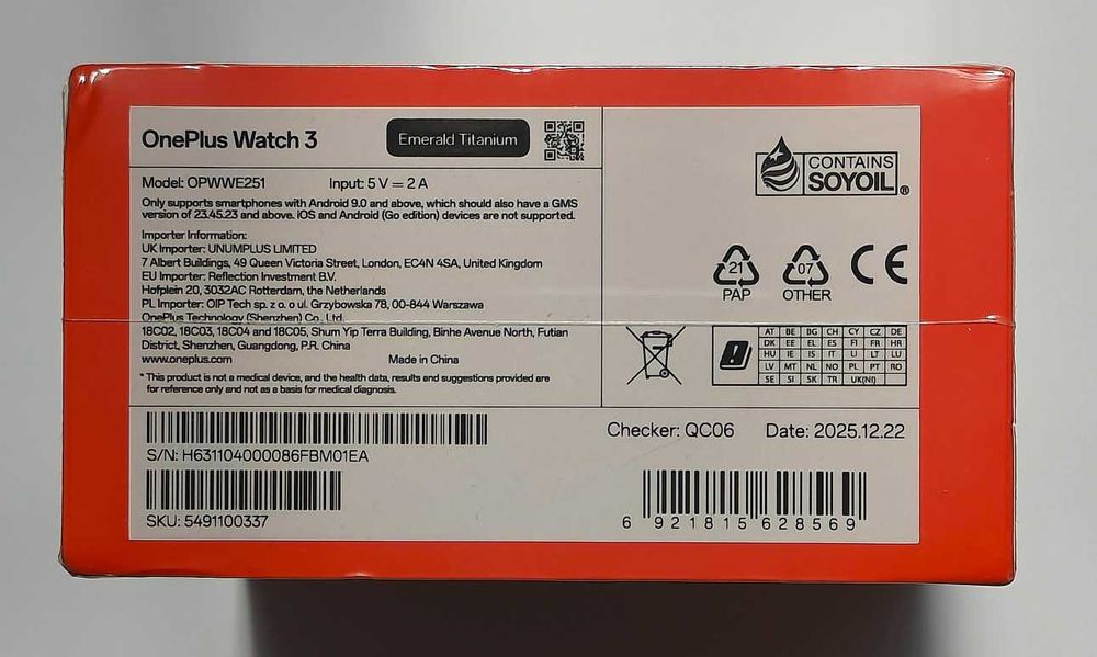 Nowy Zegarek OnePlus Watch 3 46mm Emerald Titanium