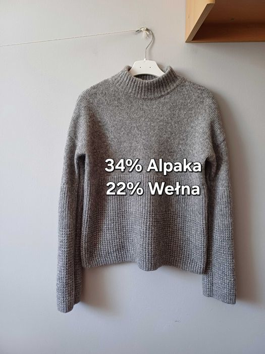 Hugo Boss dzianinowy sweter wełna alpaka rozmiar S/M
