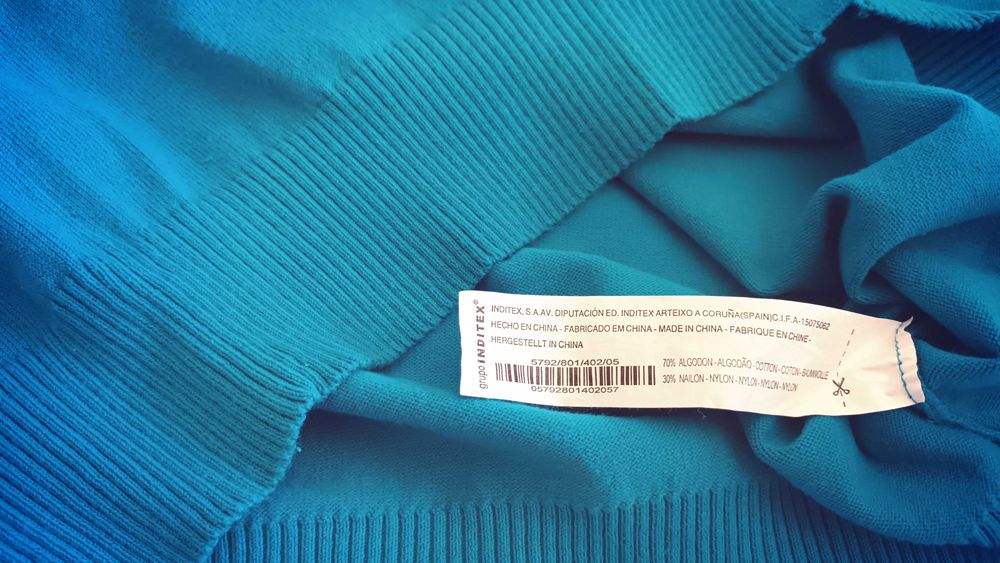 Casaco azul turquesa