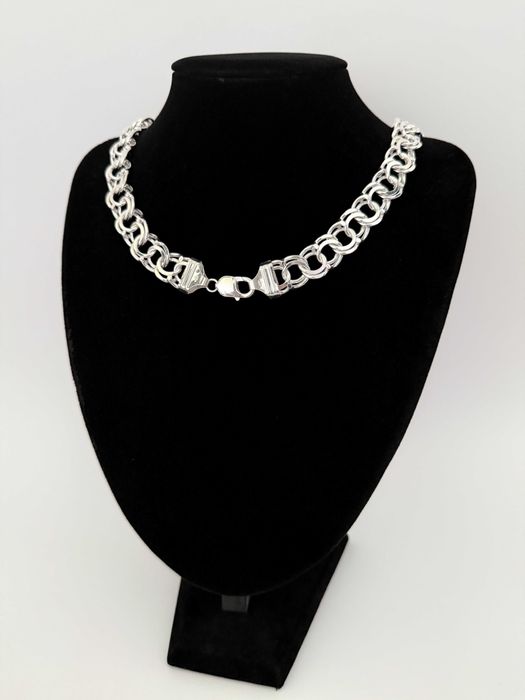 Srebrny Łańcuszek splot Garibaldii 60 CM 120 GRAM ! PR. 925 Okazja !