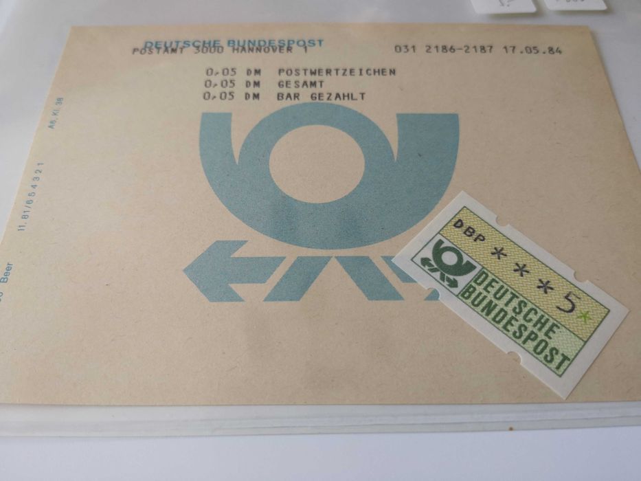 Znaczki z automatu Niemcy Deutsche Bundespost 1984