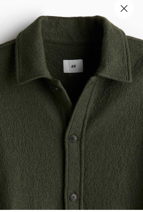 H&m овершот верхня сорочка (куртка) зі суміші вовни regular fit - M
