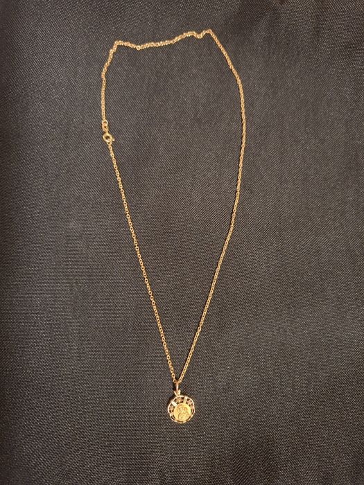 Złoty łańcuszek z medalikiem 585, 7,90 g