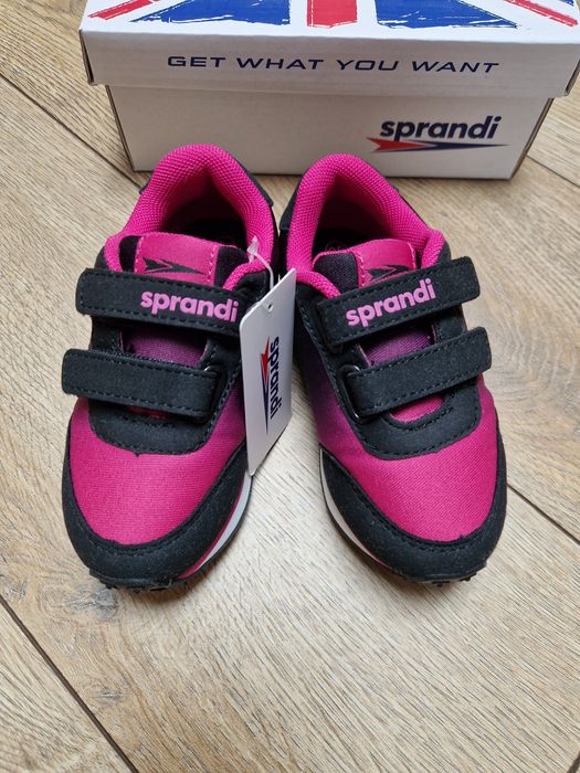 Sneakersy Sprandi adidasy dziewczęce na rzepy różowo czarne r. 25 nowe