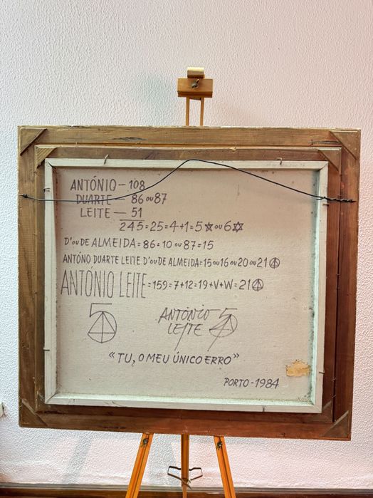 Pintura a oleo de  António Duarte Leite, 1984. "Tu, o meu único erro"