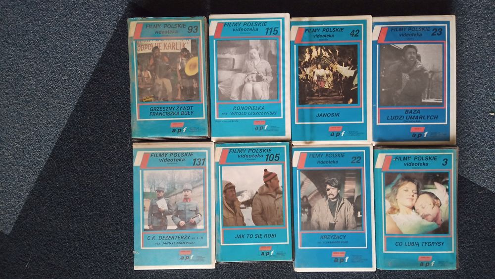 Polskie filmy PRL VHS 8 sztuk.
