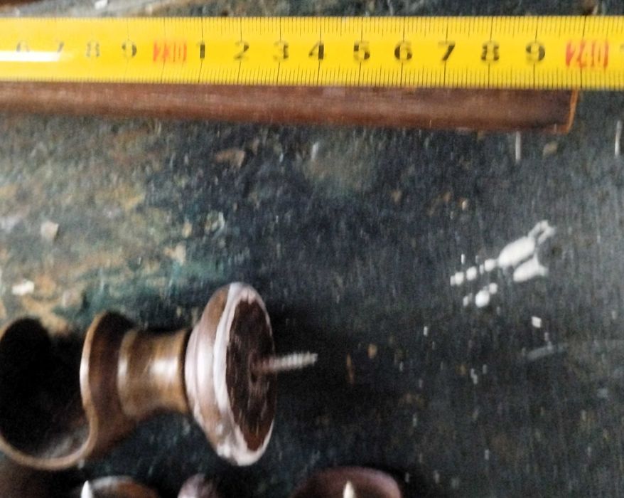 Varão Cortinado Madeira 2,40mts Apoios + Topos + Varão