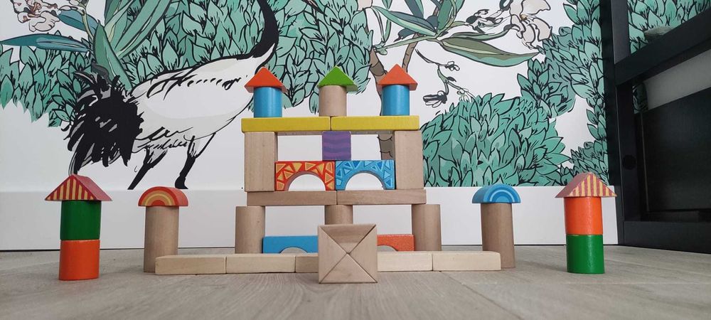 Klocki drewniane w wiaderku sorter Elefun 99 szt