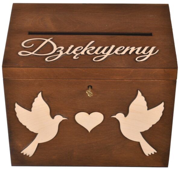Pudełko na koperty brązowe ślub wesele