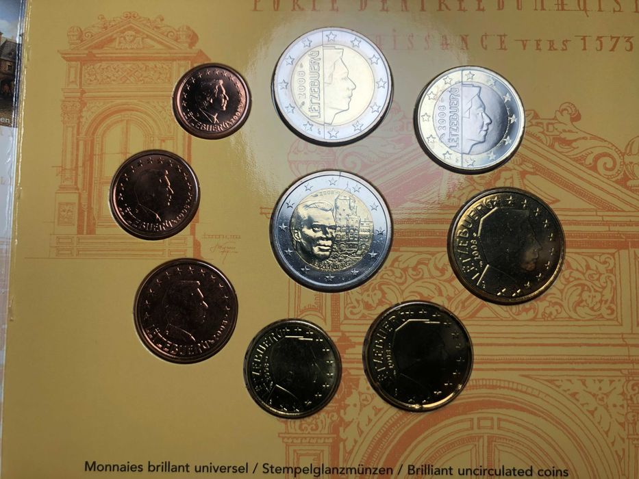 Set Anual Luxemburgo 2008 com Livro - Inclui 2€ Castelos de Luxemburgo