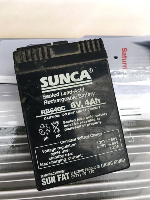 Аккумулятор Battery SUNKA RB640 C 6V, 4 Ah