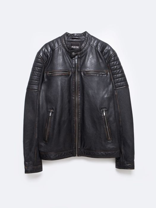 Kurtka męska BIG STAR biker skórzana czarna Hideo 906 nowa z metką
