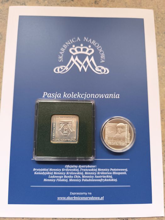 Srebro Klipa 10 zł i moneta 10 zł z Czesławem Niemenem