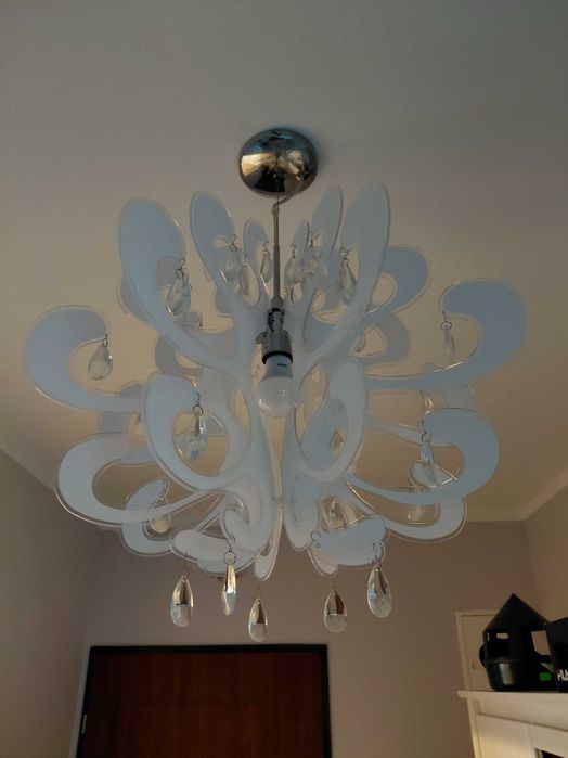 Lampa żyrandol italux z kryształkami plus plafon