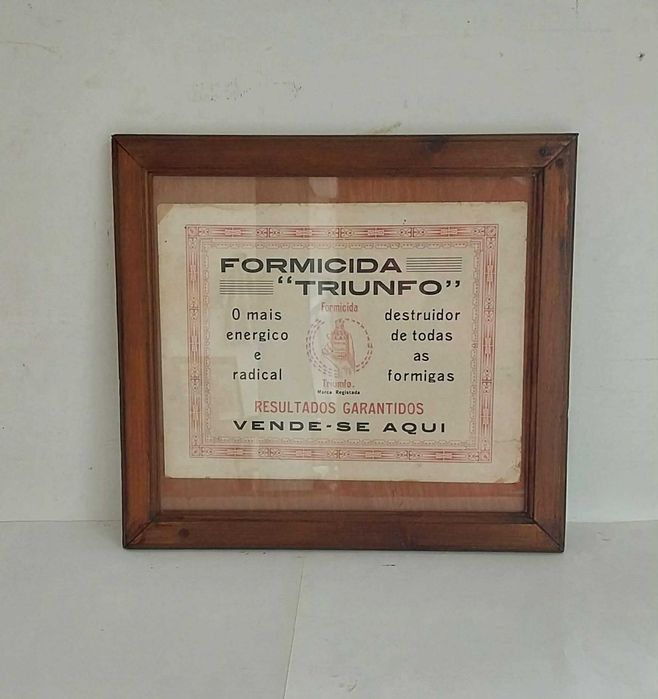 Antigo e RARO Cartaz (32 x 24 cm) Publicitário "FORMICIDA TRIUNFO"