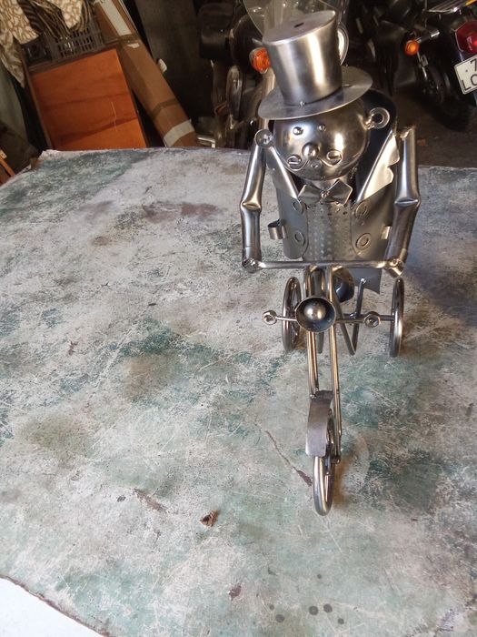 Mota em inox com motard! Rara!