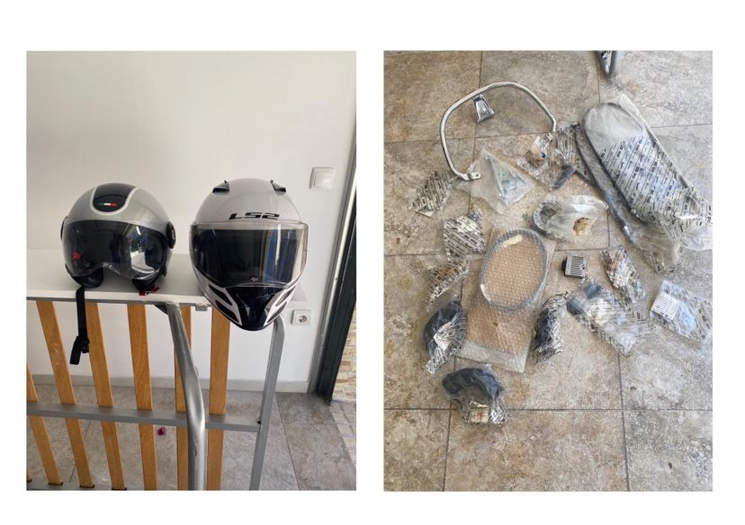 Capacetes e material de piaggio