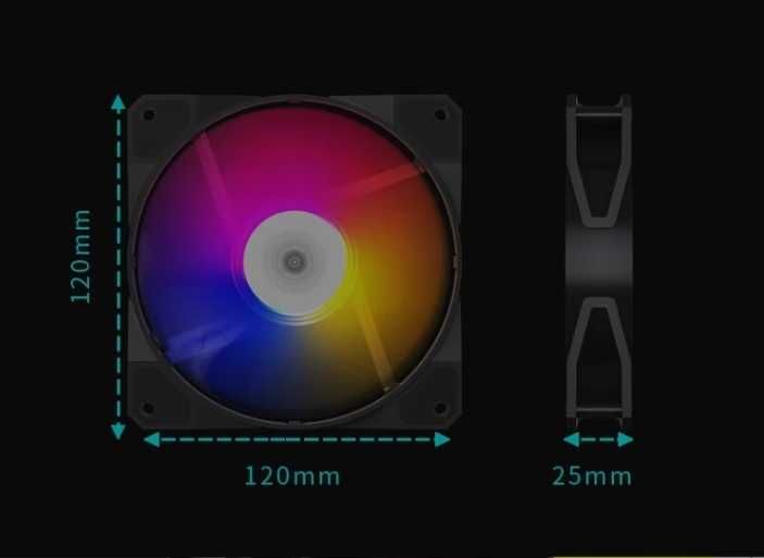 Wentylator 120mm LED rgb 12cm obudowa komputer chłodzenie mam 3 sztuki